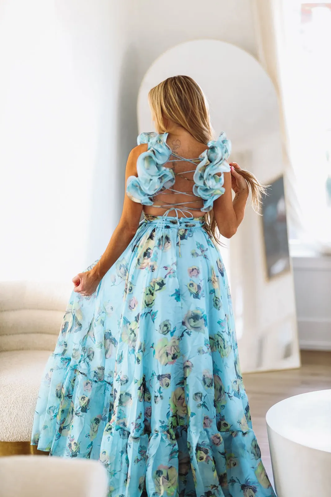 For Keeps Maxi Gown - Floral Blue sold by Hazel & Olive product image thumbnail 3