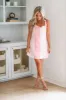 That Beachy Feel Mini Dress - Pink and Cream sold by Hazel & Olive