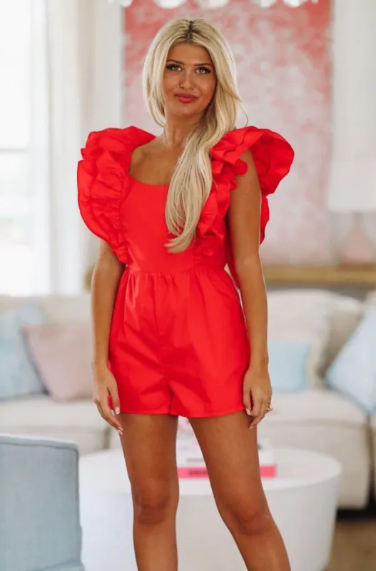 You're Loving Me Romper - Red sold by Hazel & Olive