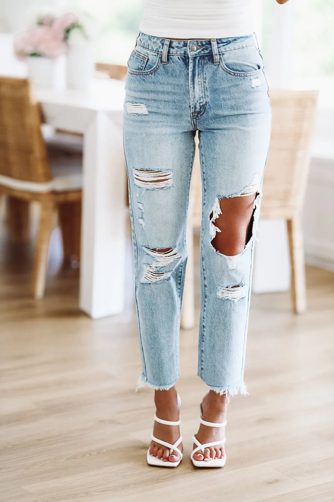 Perfect Pair High Rise Straight Leg Jeans - Light Denim sold by Hazel & Olive product image thumbnail 2