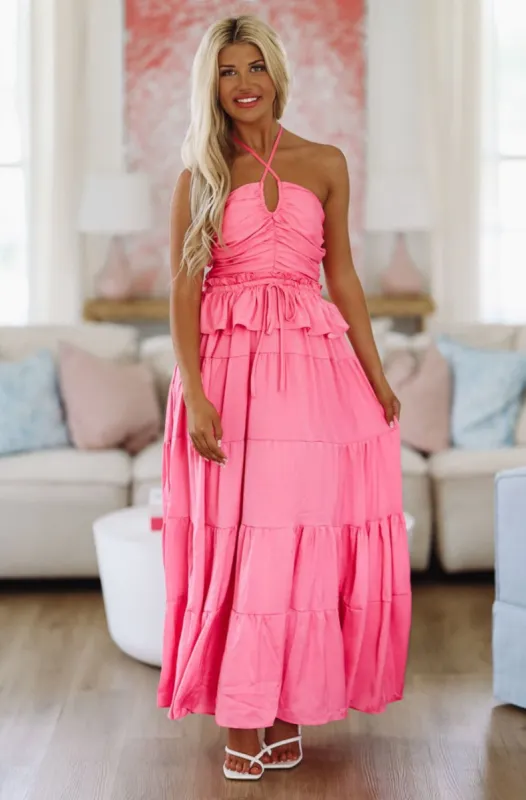 Whisk Me Away Maxi Gown Dress - Pink sold by Hazel & Olive