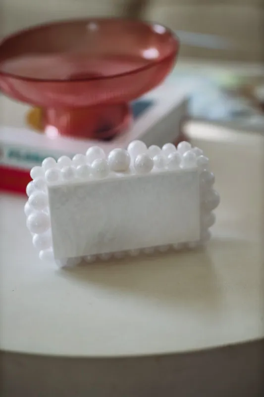 Pearl Ball Clutch - Ivory sold by Hazel & Olive