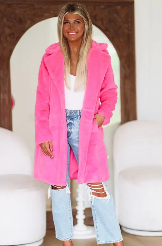 Always A Pink Girl Coat - Hot Pink sold by Hazel & Olive