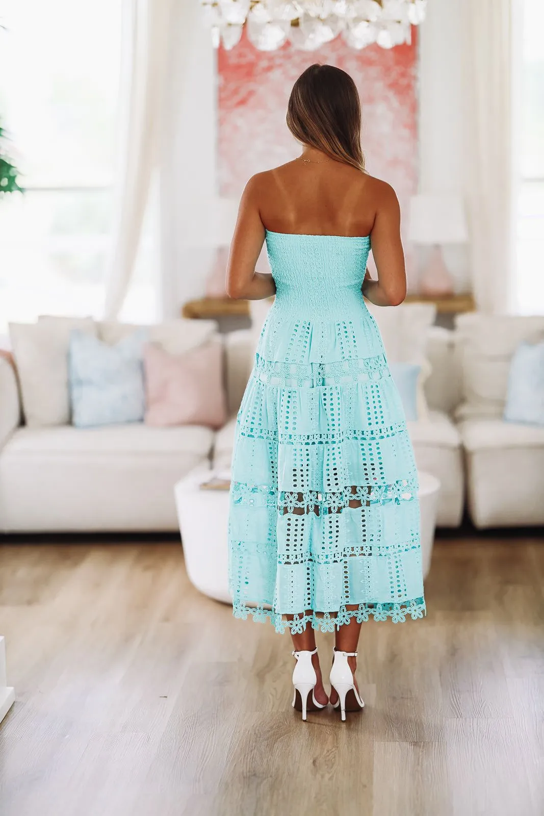 May I Have Your Attention Please Midi Dress - Aqua sold by Hazel & Olive product image thumbnail 3