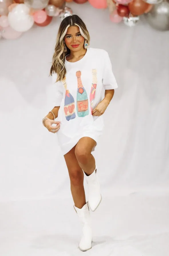 Pop Fizz Clink Graphic T shirt Dress or Tee - White sold by Hazel & Olive product image thumbnail 4
