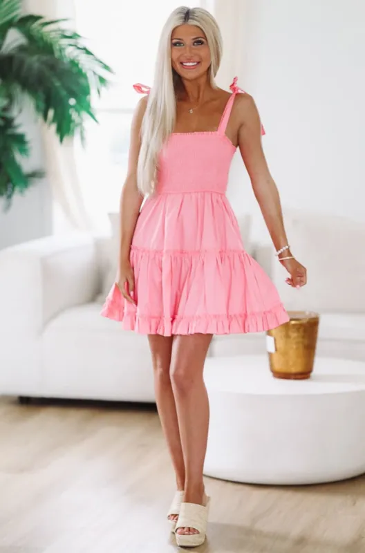 Longing For Love Mini Dress - Bubblegum Pink sold by Hazel & Olive