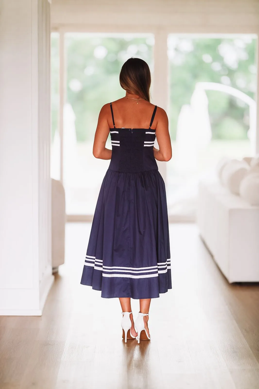 Come Sail Away Midi Dress - Navy sold by Hazel & Olive product image thumbnail 4