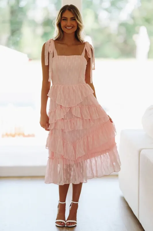 Follow Along Midi Dress - Pink sold by Hazel & Olive