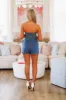 Sunshine Denim Romper - Dark Wash sold by Hazel & Olive