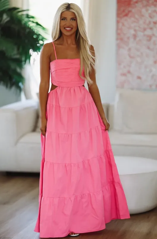 One Lucky Girl Maxi Dress - Pink sold by Hazel & Olive