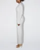 Smooth Stretch Ruched Maxi Dress | Light Grey sold by KHY