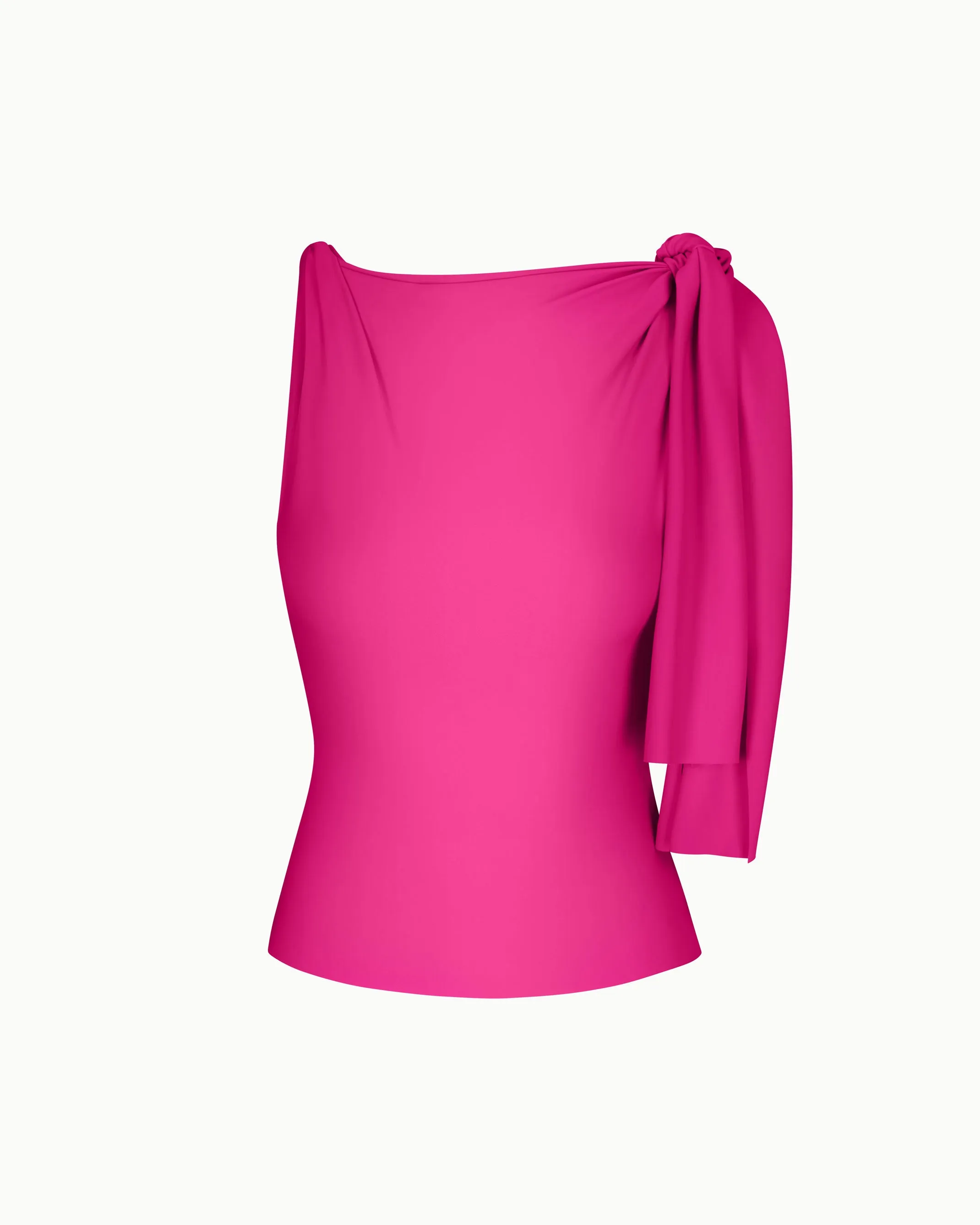 Sleek Stretch Knotted Top | Fuchsia sold by KHY