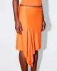 Sleek Stretch Asymmetrical Skirt | Papaya sold by KHY