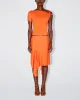 Sleek Stretch Asymmetrical Skirt | Papaya sold by KHY