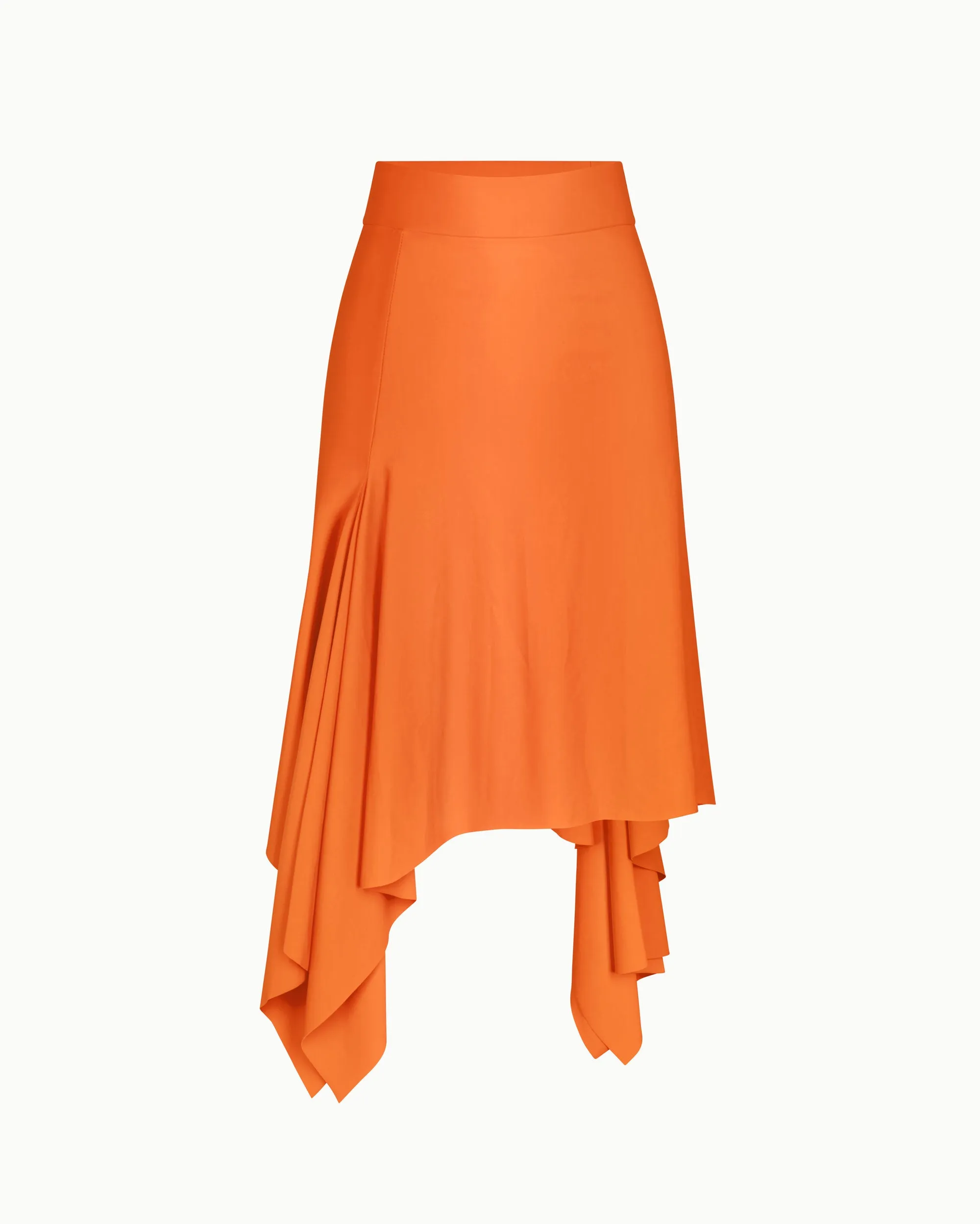 Sleek Stretch Asymmetrical Skirt | Papaya | Parallel