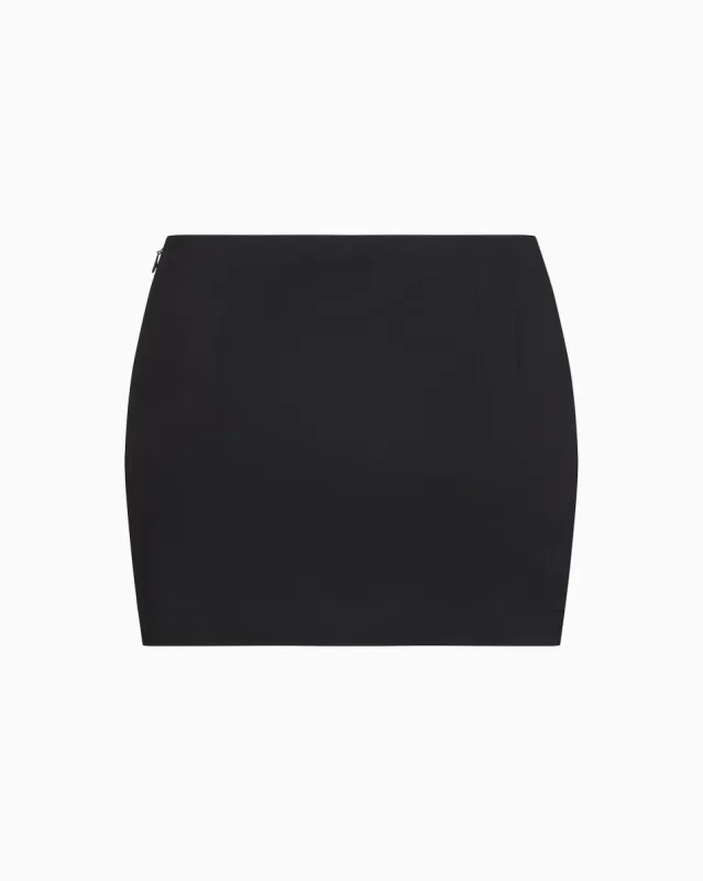 Poplin Micro Mini Skirt | Black sold by KHY