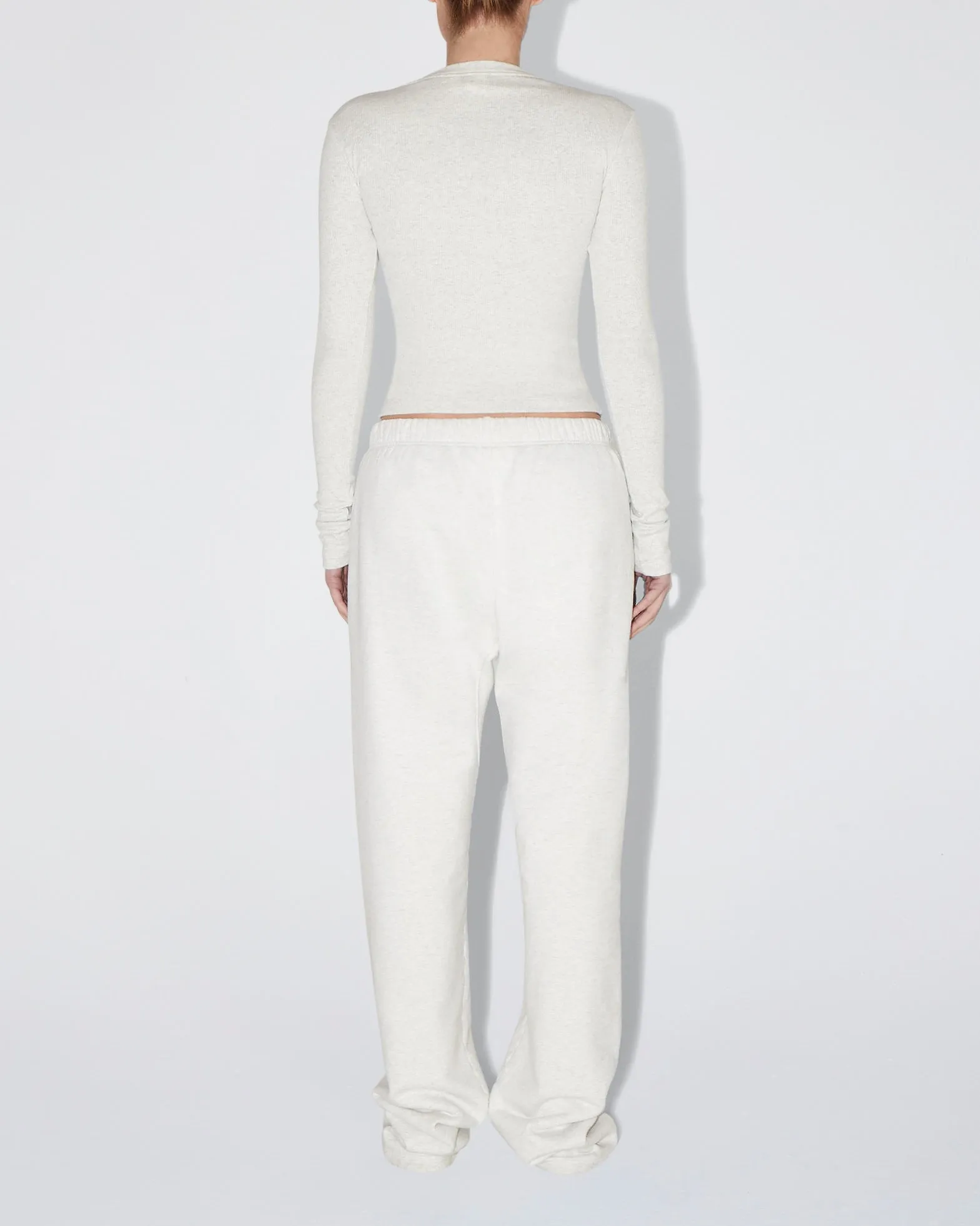 Long Sleeve Ribbed Tee | Light Heather Grey sold by KHY product image thumbnail 4