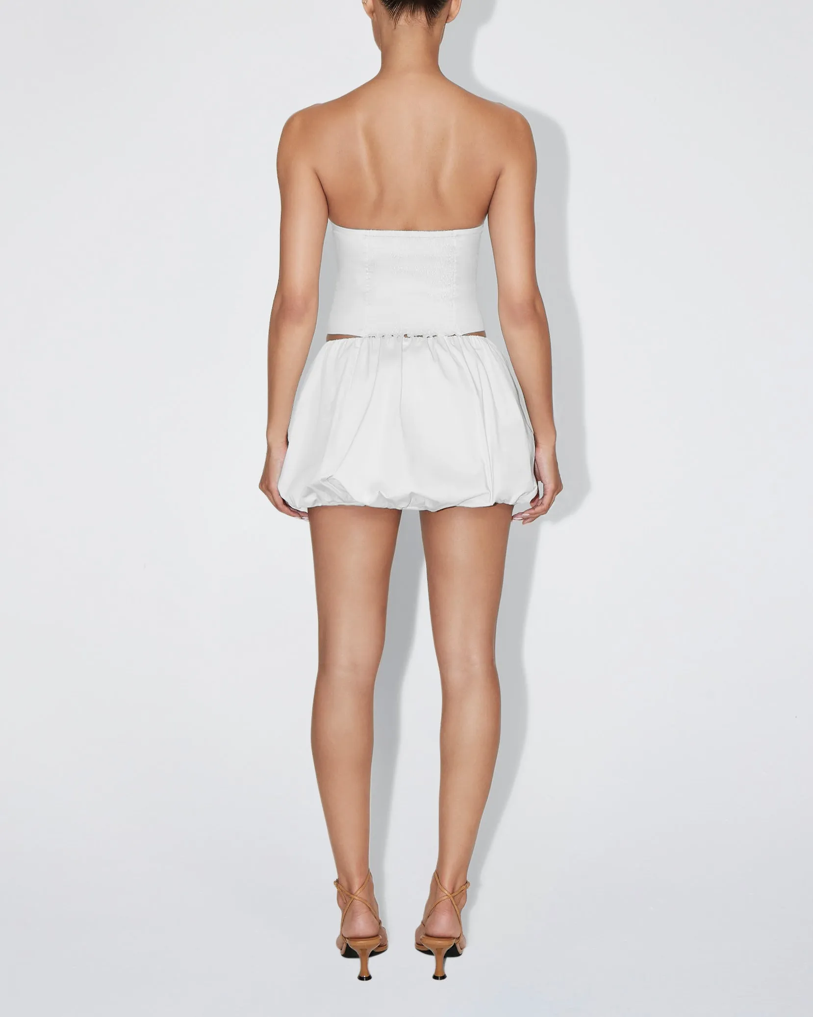 Poplin Bubble Mini Skirt | Light Grey sold by KHY product image thumbnail 4