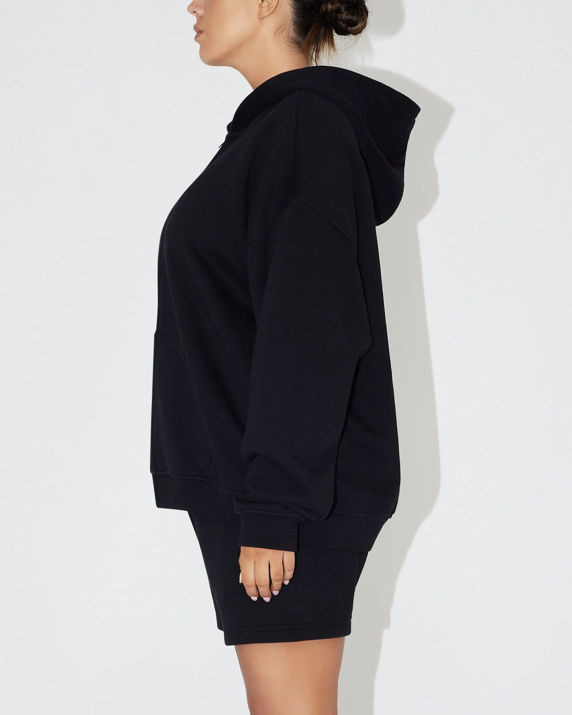 Fleece Oversized Zip Hoodie | Black sold by KHY product image thumbnail 3