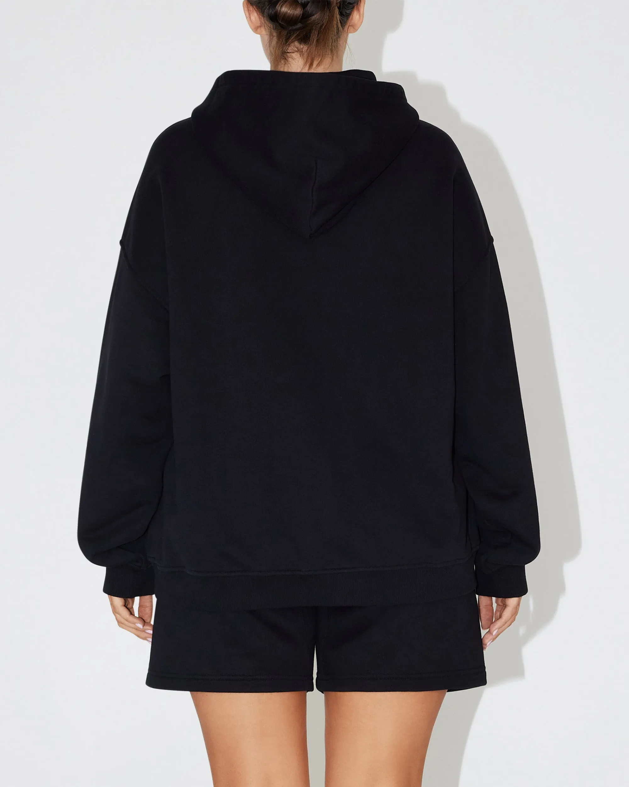 Fleece Oversized Zip Hoodie | Black sold by KHY product image thumbnail 4