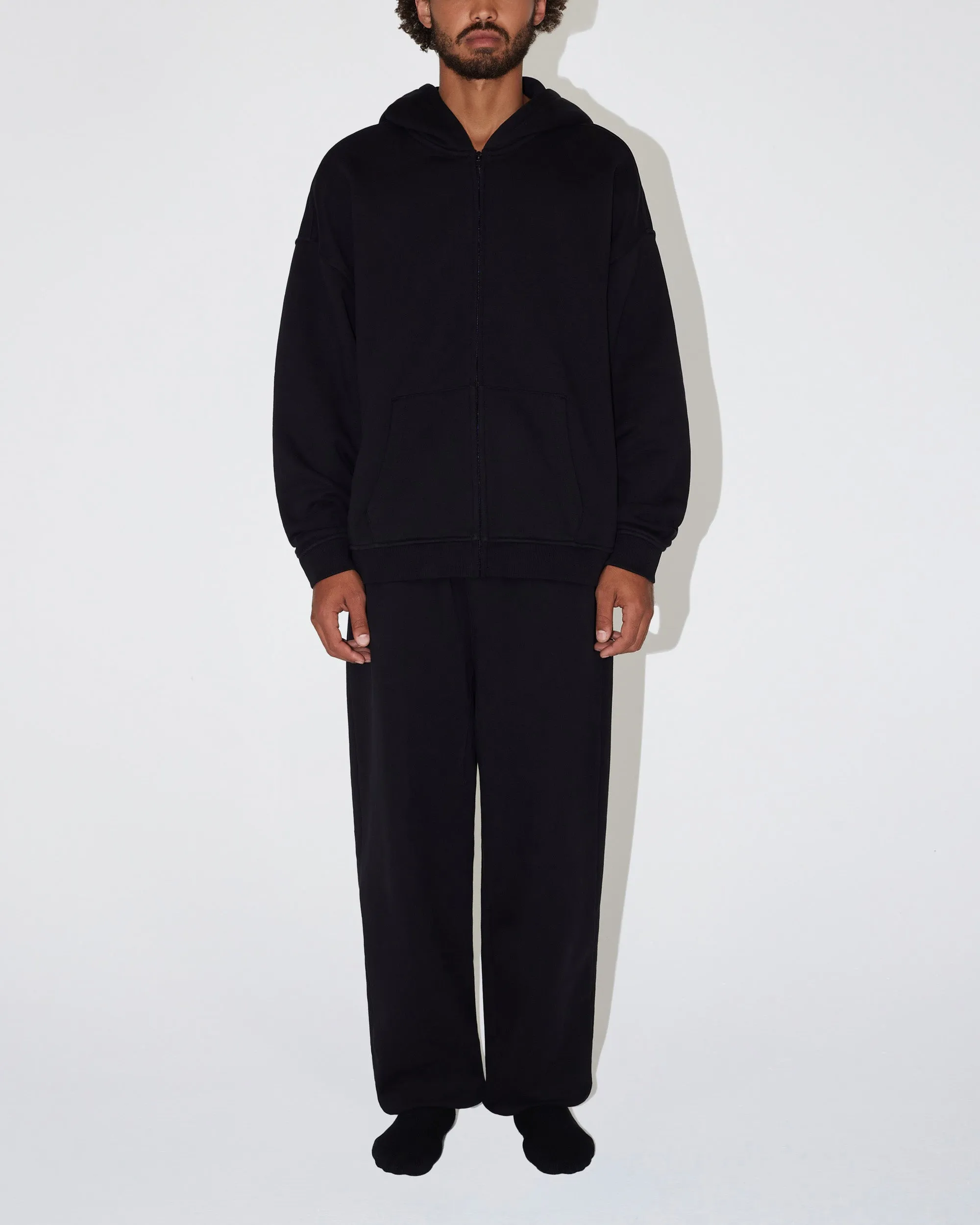 Fleece Oversized Zip Hoodie | Black sold by KHY product image thumbnail 5