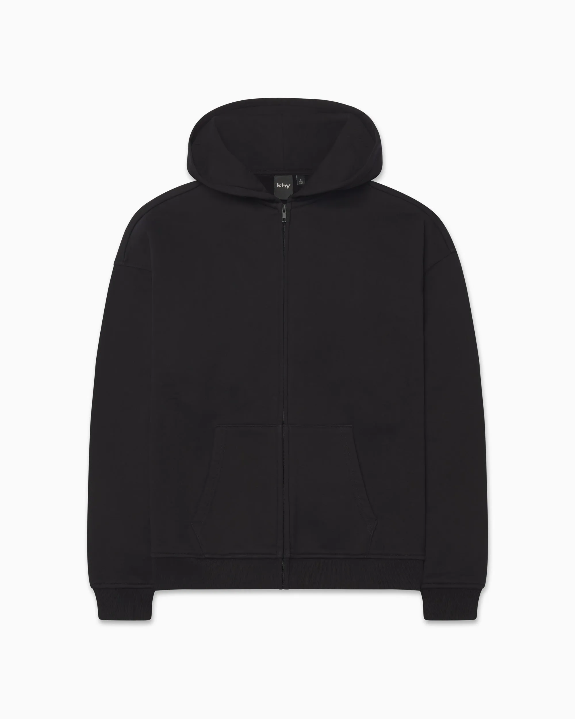 Fleece Oversized Zip Hoodie | Black sold by KHY