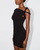 Sueded Stretch Twist Mini Dress | Black sold by KHY