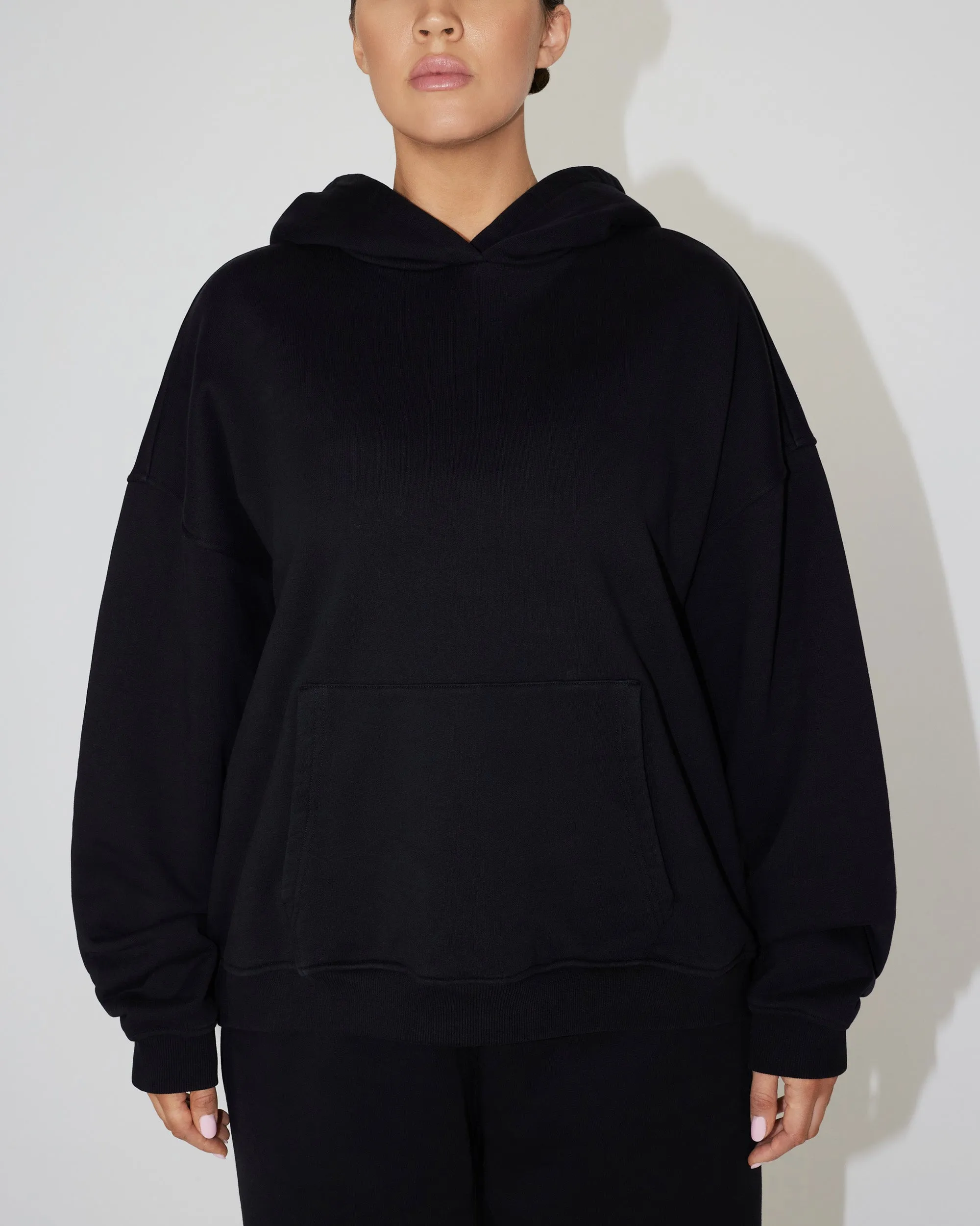 Fleece Oversized Hoodie | Black sold by KHY product image thumbnail 2