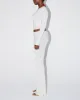 Soft Stretch Boat Neck Long Sleeve | Pearl White sold by KHY