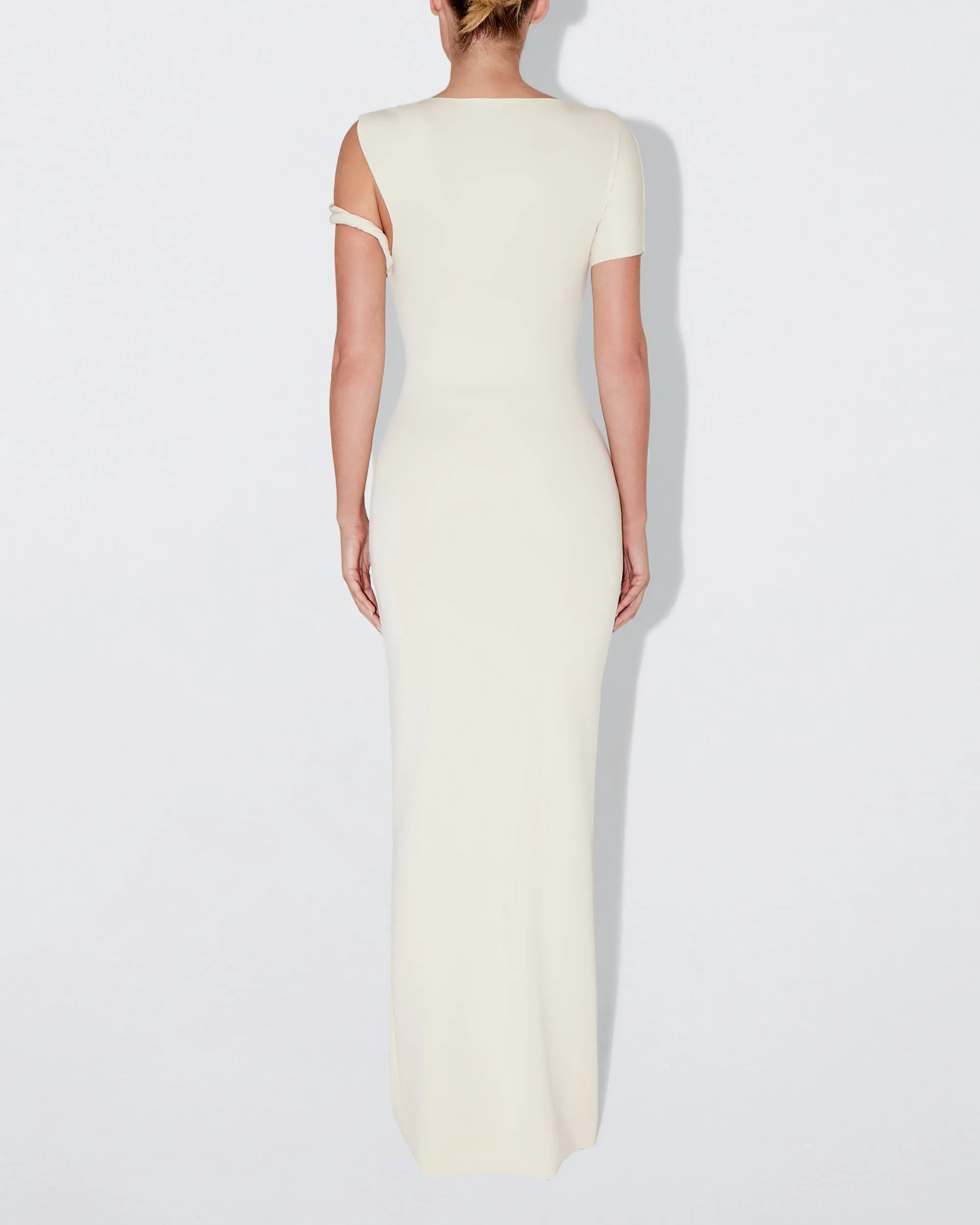 Sueded Stretch Twist Maxi Dress | Stone sold by KHY product image thumbnail 4