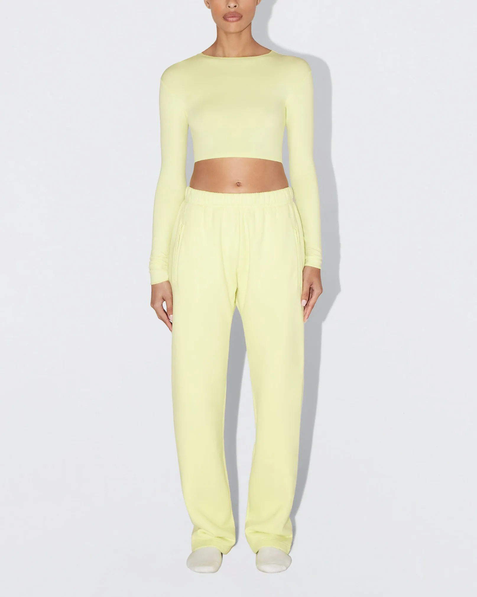 Fleece Straight Leg Pant | Limoncello sold by KHY product image thumbnail 2