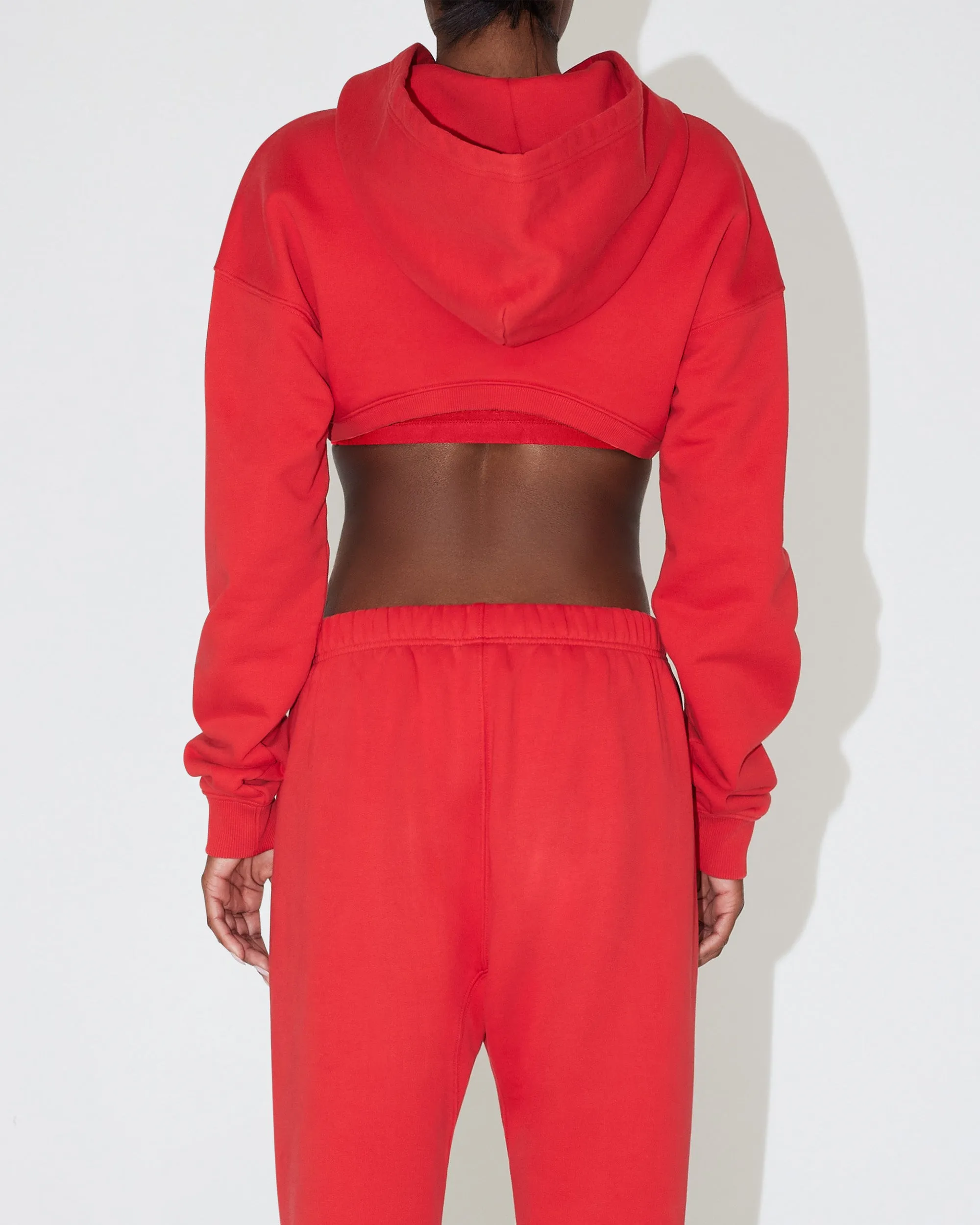 Fleece Super Cropped Hoodie | Red sold by KHY product image thumbnail 5