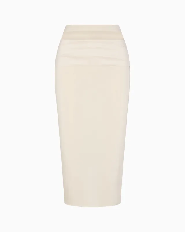 Sueded Stretch Cutout Skirt | Stone sold by KHY
