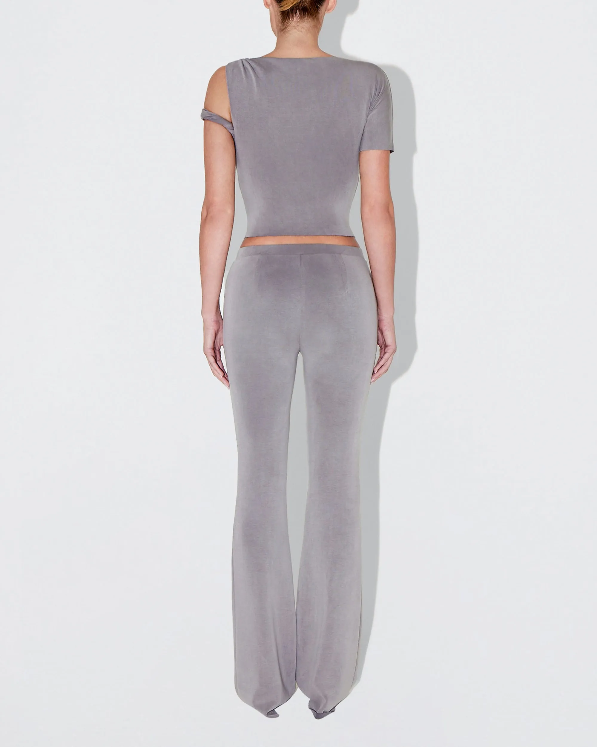 Sueded Stretch Twisted Top | Steel Grey sold by KHY product image thumbnail 4