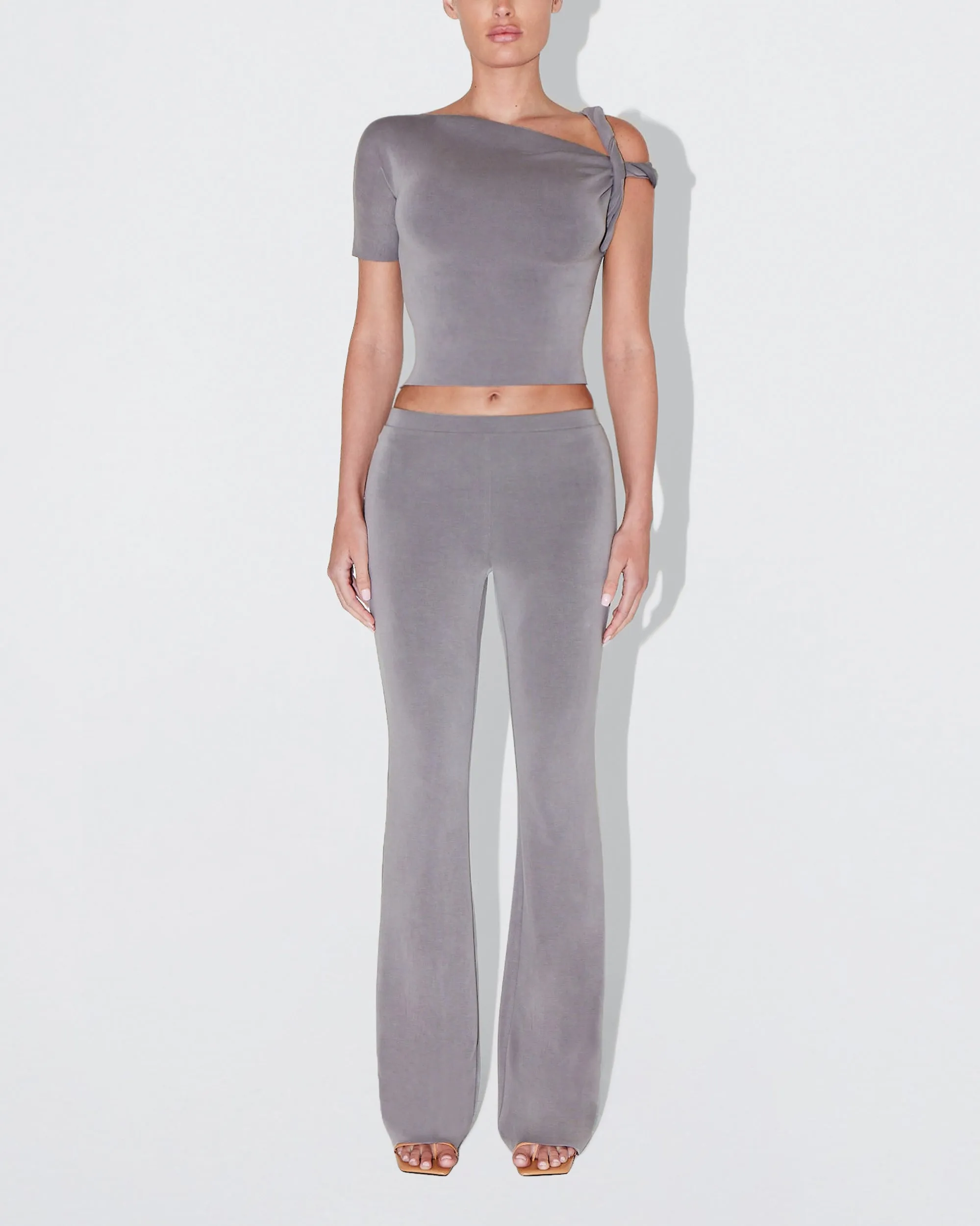Sueded Stretch Twisted Top | Steel Grey sold by KHY product image thumbnail 2