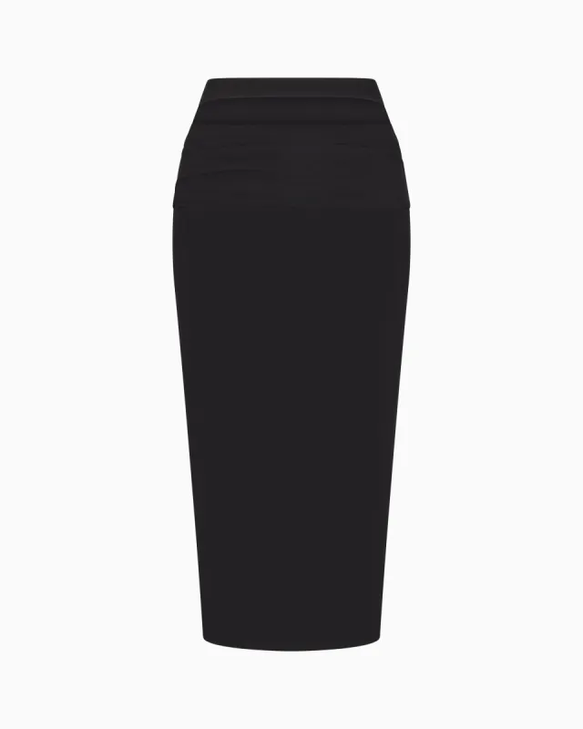 Mesh Stretch Cutout Skirt | Black sold by KHY