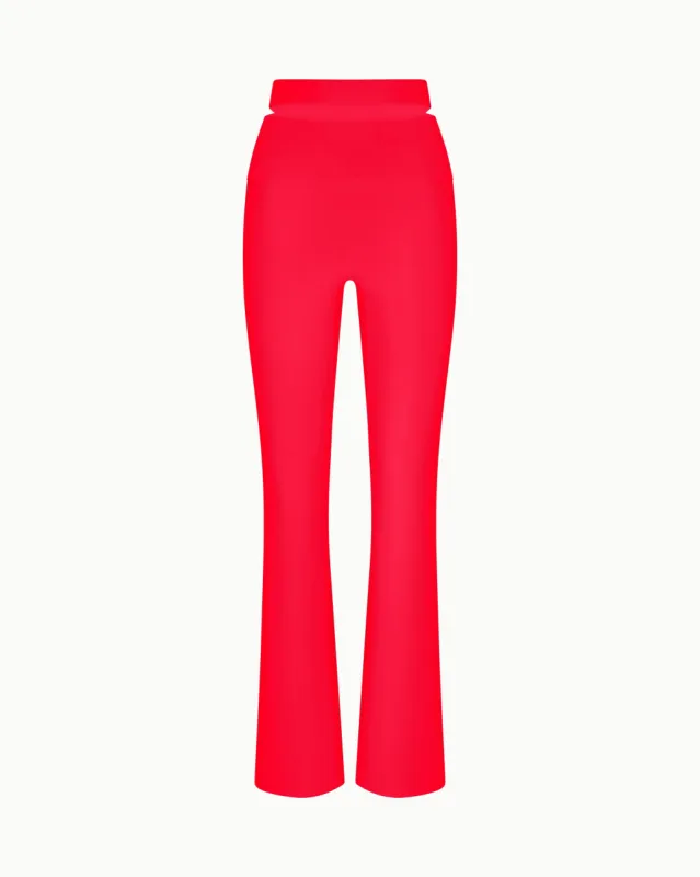 Sleek Stretch Cutout Foldover Pant | Tomato sold by KHY