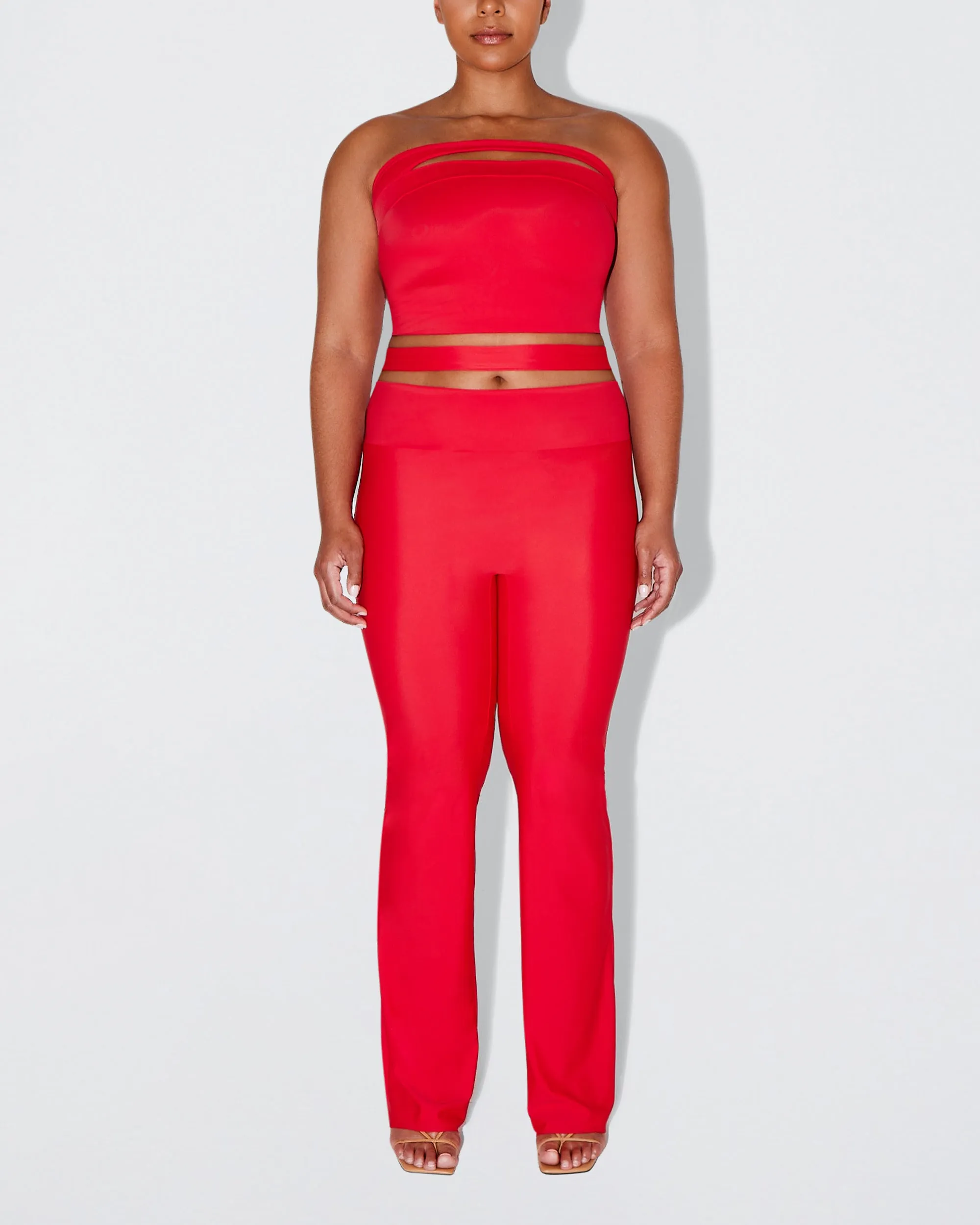 Sleek Stretch Cutout Foldover Pant | Tomato sold by KHY product image thumbnail 5