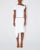 Sleek Stretch Asymmetrical Skirt | Bright White sold by KHY