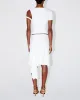 Sleek Stretch Asymmetrical Skirt | Bright White sold by KHY