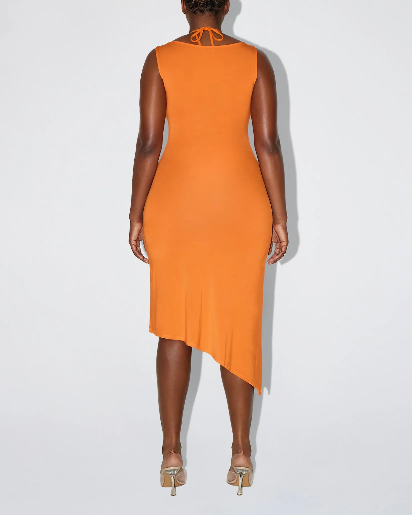 Soft Stretch Asymmetrical Midi Dress | Sunset sold by KHY product image thumbnail 4
