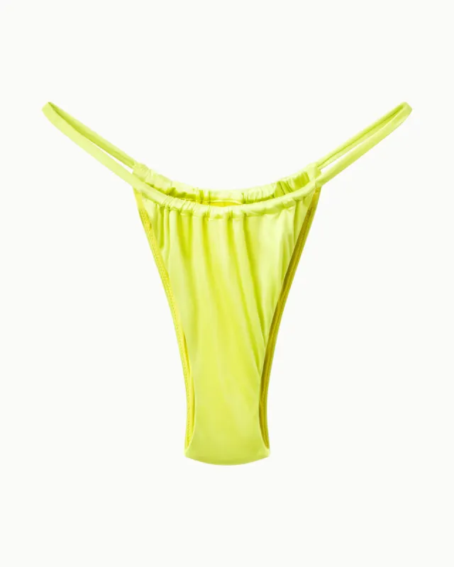 Ruched Micro Bikini Bottom | Lime sold by KHY
