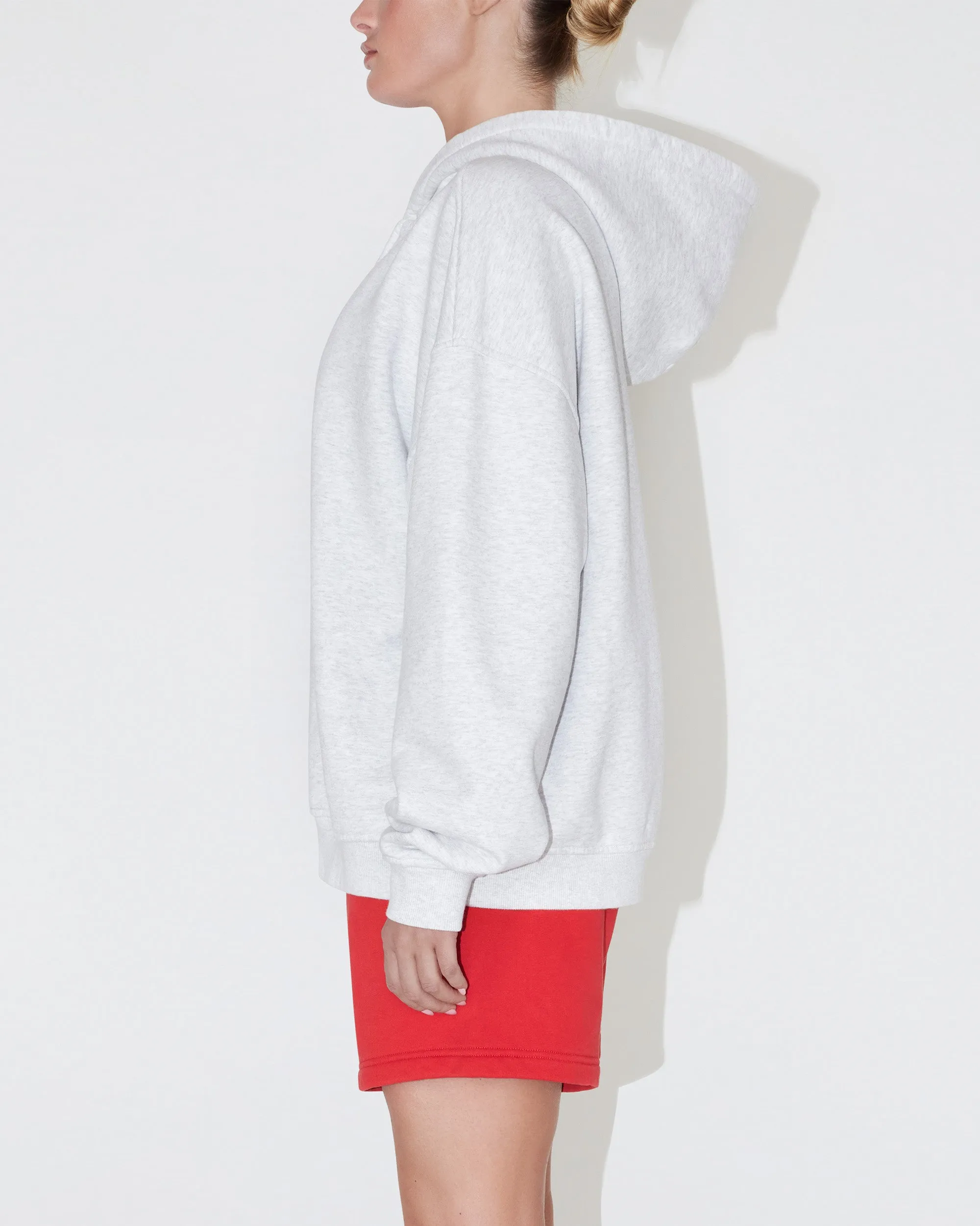 Fleece Oversized Zip Hoodie | Light Heather Grey sold by KHY product image thumbnail 3