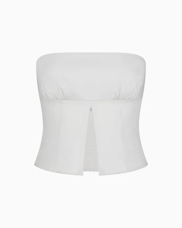 Poplin Tube Top | Light Grey sold by KHY