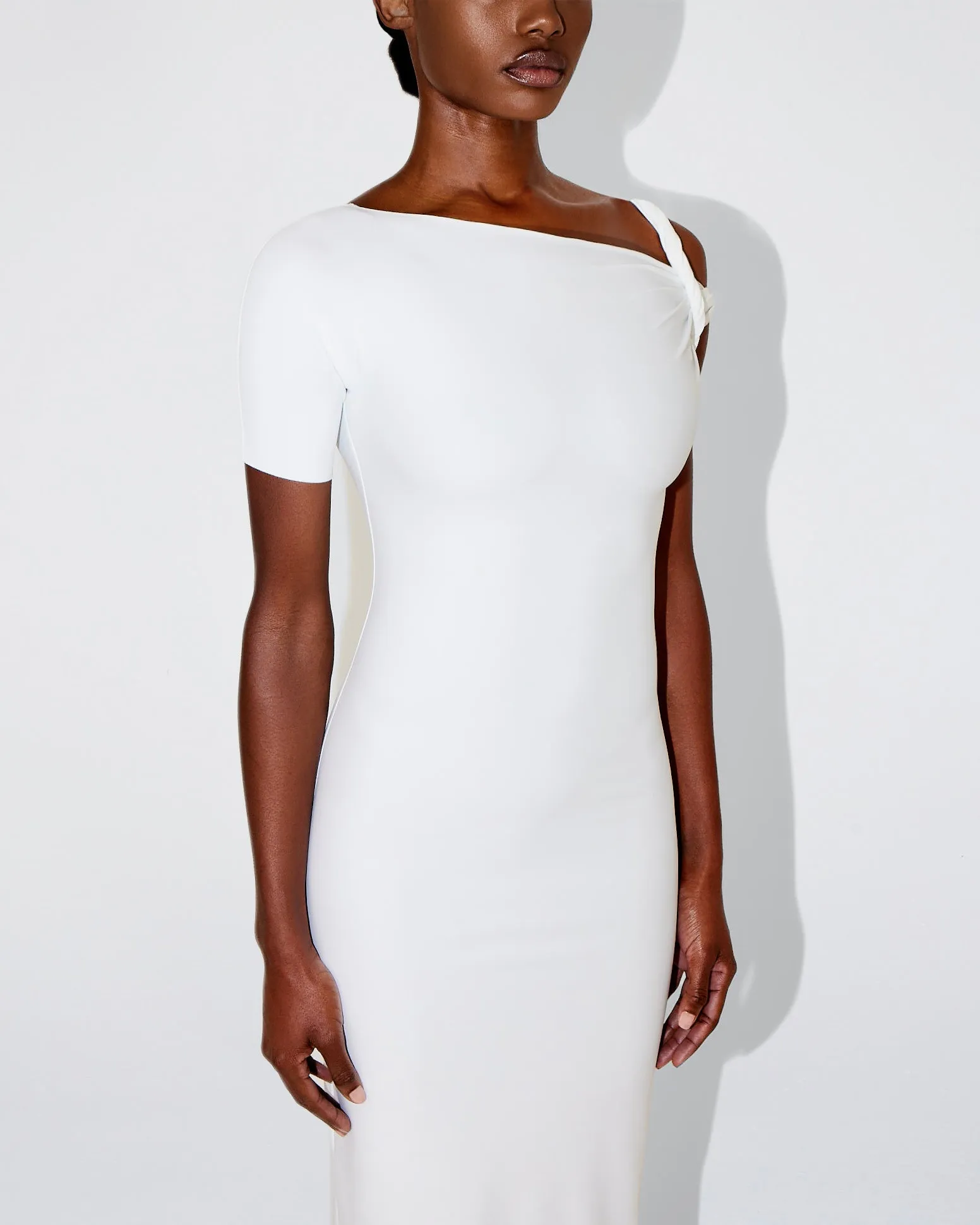 Sleek Stretch Twist Maxi Dress | Bright White sold by KHY product image thumbnail 5