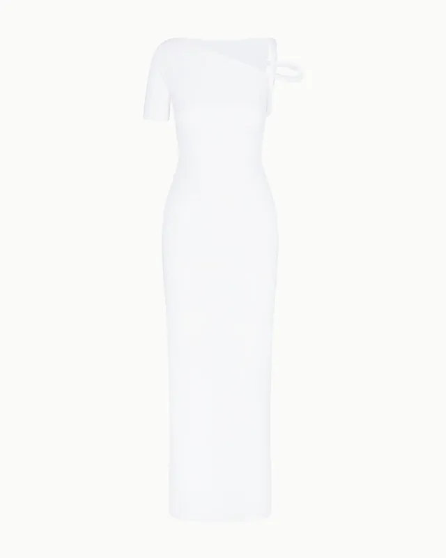 Sleek Stretch Twist Maxi Dress | Bright White sold by KHY