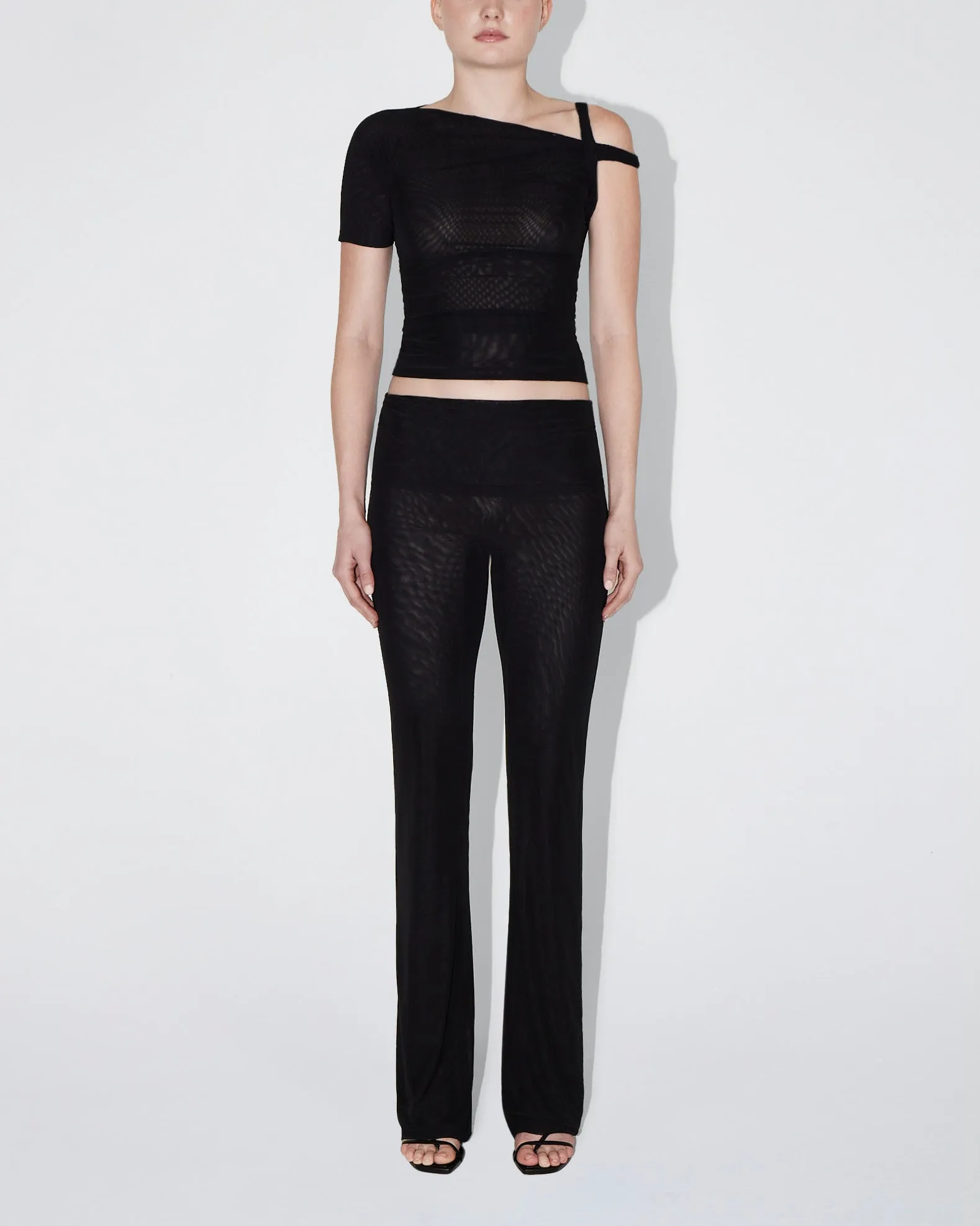 Mesh Stretch Twisted Top | Black sold by KHY product image thumbnail 2