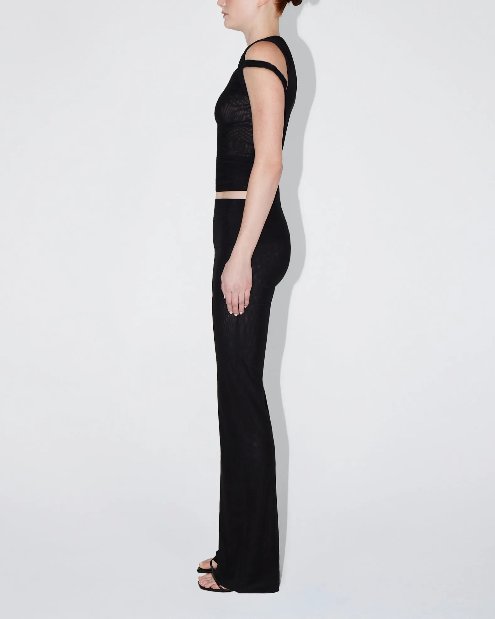 Mesh Stretch Twisted Top | Black sold by KHY product image thumbnail 3