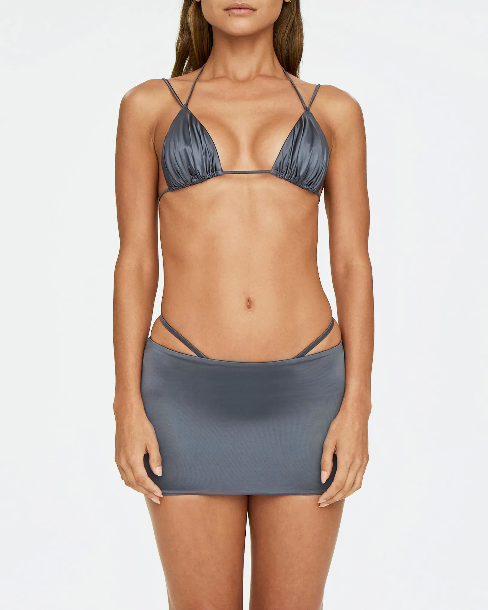 Satin Ultra Mini Swim Skirt | Meteor sold by KHY product image thumbnail 2