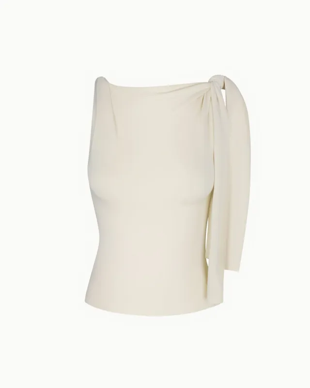 Sueded Stretch Knotted Top | Stone sold by KHY